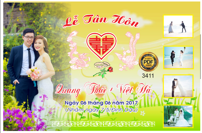 Backdrop Lễ Tân Hôn Quang thái và Việt Hà