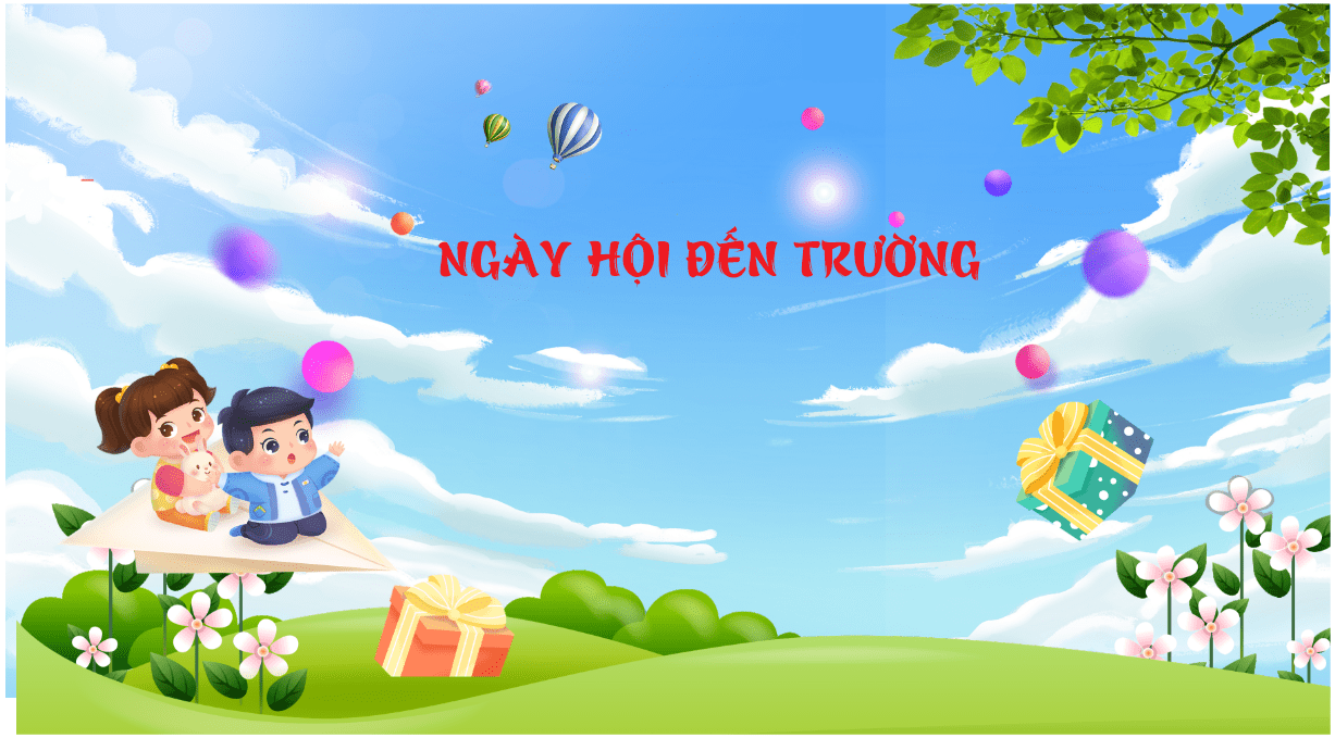 Background Ngày hội đến trường của bé file corel
