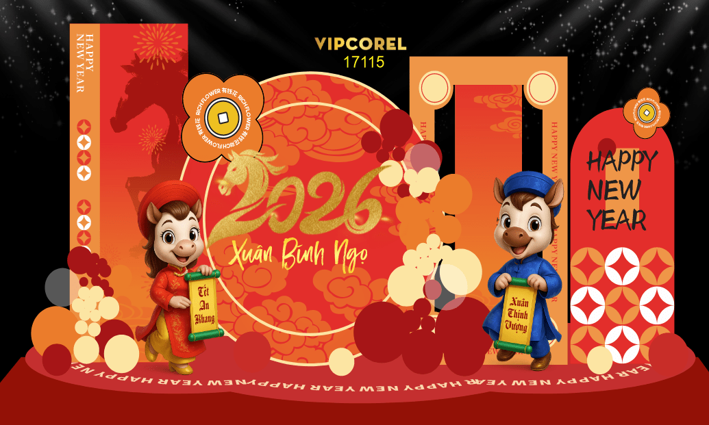 Backdrop Happy New Year 2026 file corel #95