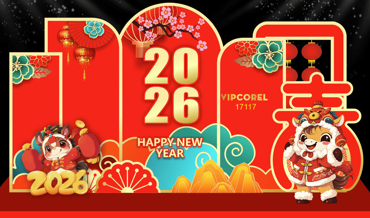 Backdrop Happy New Year 2026 file corel #97