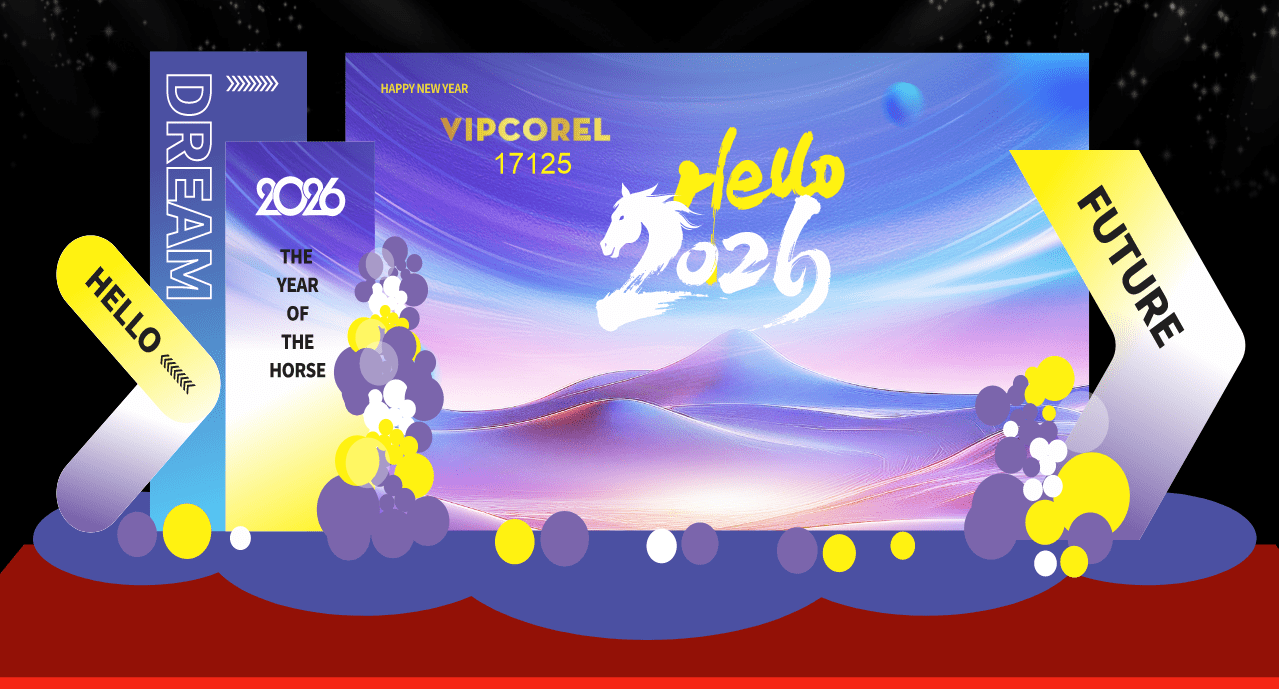 Backdrop Happy New Year 2026 file corel #105