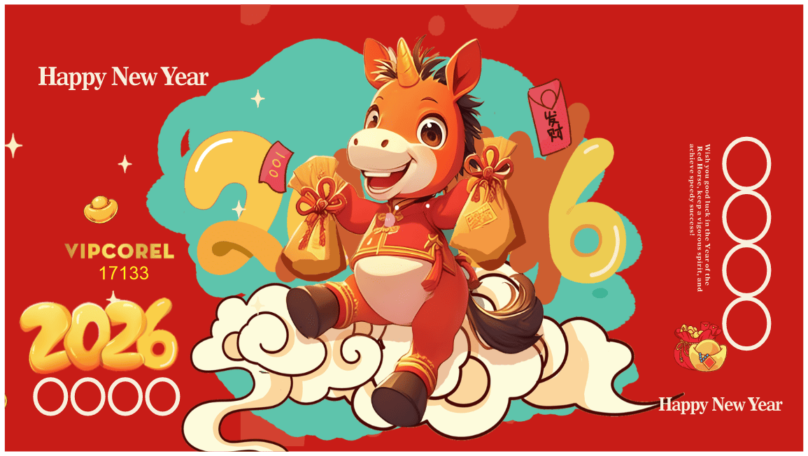 Backdrop Happy New Year 2026 file corel #113
