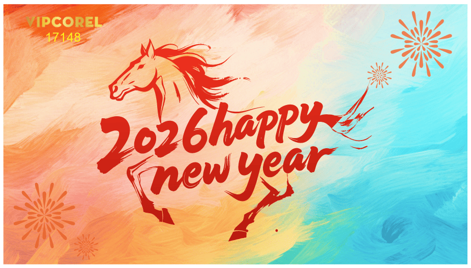 Backdrop Happy New Year 2026 file corel #128