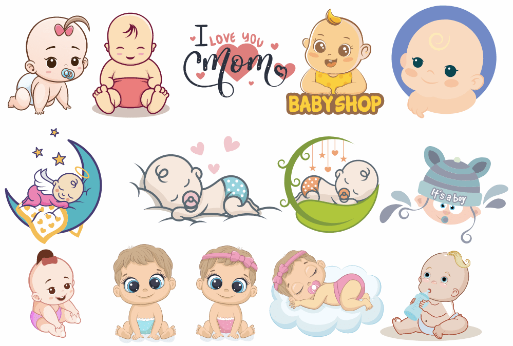 Vector Baby shop logo em bé file corel