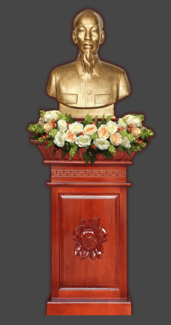 Bục Tượng Bác Hồ tách nền hoa Hồng trắng