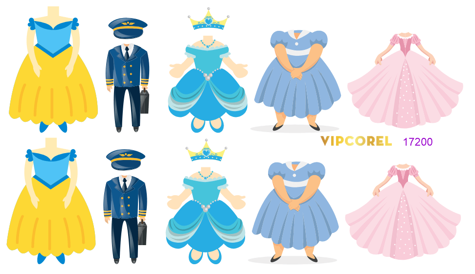 5 mẫu Chibi ghép ảnh mặt sinh nhật file corel