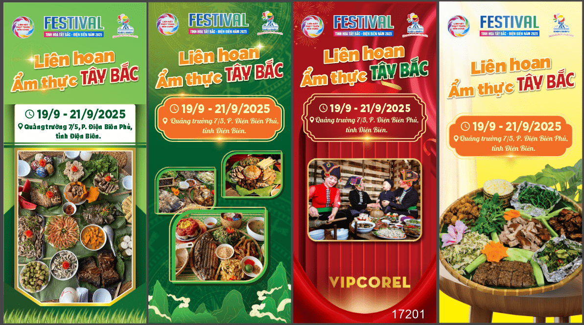 Thiết kế Standee Festival Ẩm thực Tây Bắc file corel