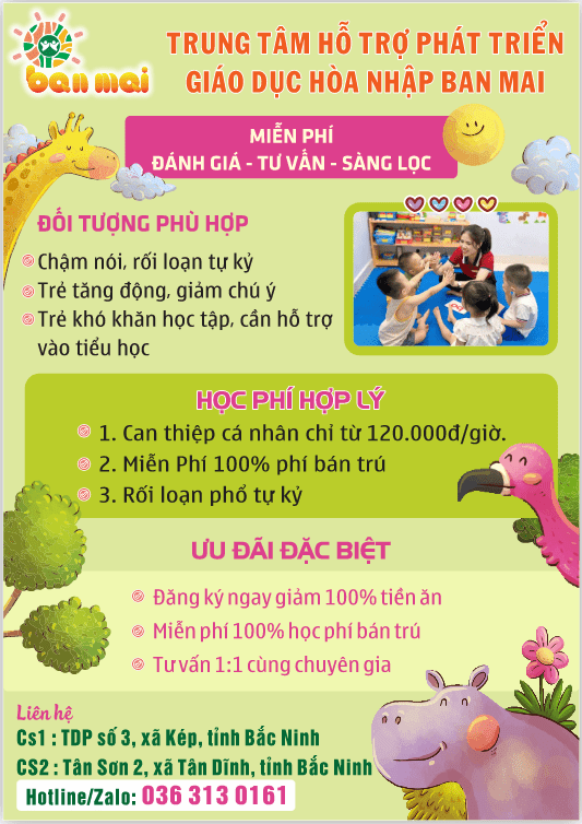 Tờ rơi trung tâm hỗ trợ và phát triển giáo dục
