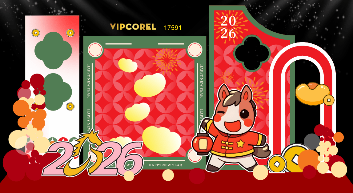 Backdrop Happy New Year 2026 file corel #281