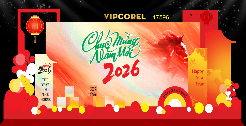 Backdrop Happy New Year 2026 file corel #287