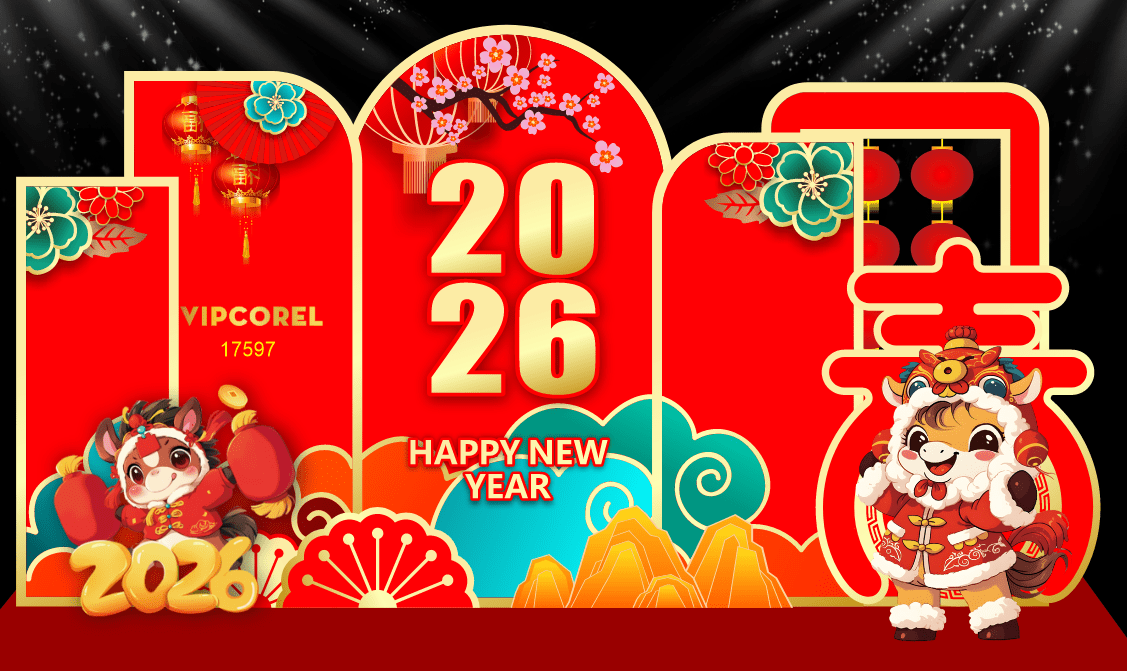 Backdrop Happy New Year 2026 file corel #288