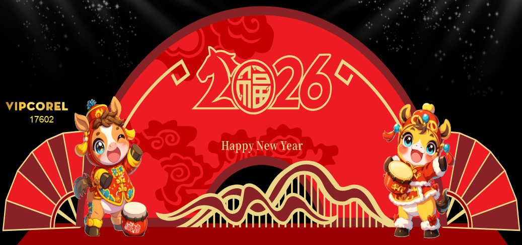 Backdrop Happy New Year 2026 file corel #292