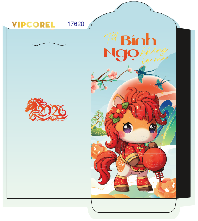 Bao lì xì chúc mừng năm mới 2026 #42 file corel
