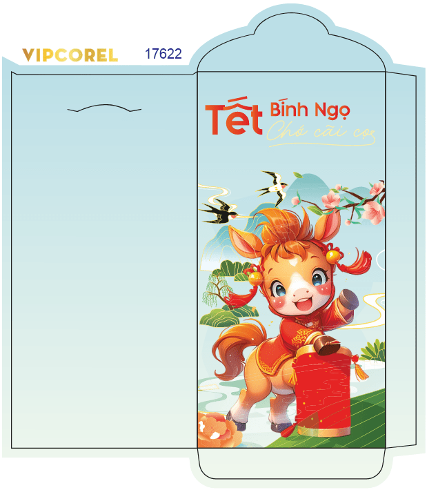 Bao lì xì chúc mừng năm mới 2026 #44 file corel