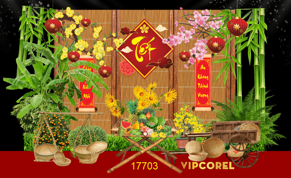 Market Tiểu cảnh tết Happy New Year 2026