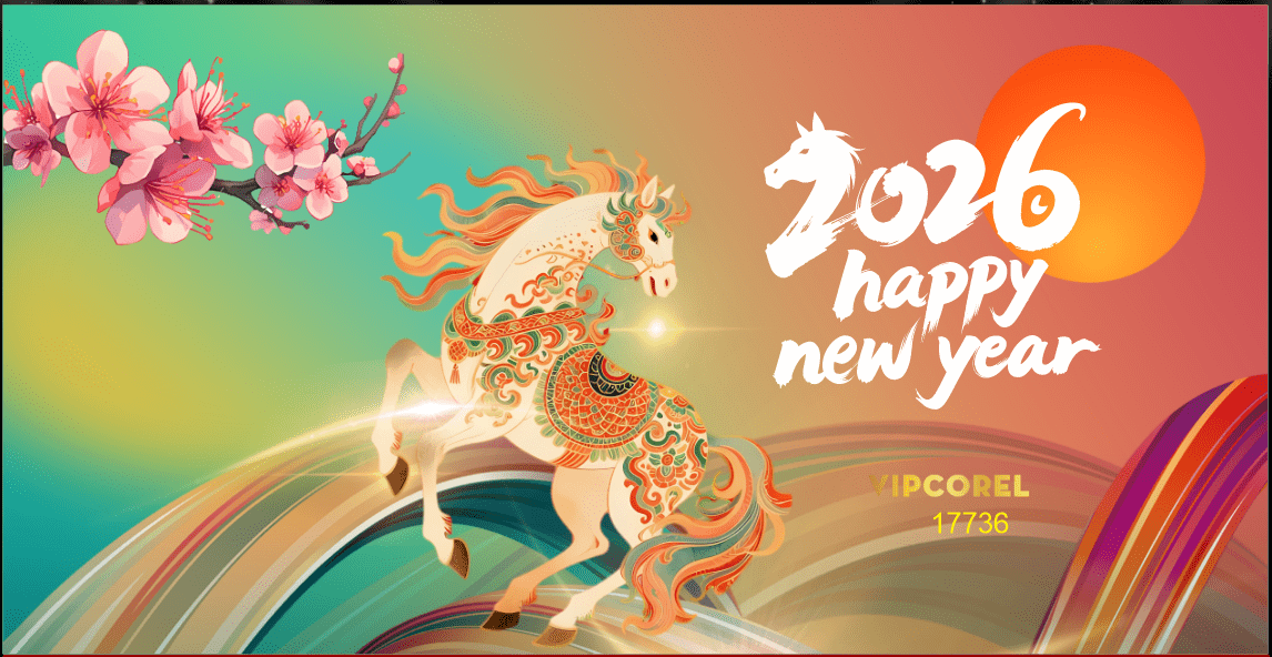 Backdrop Happy New Year 2026 file corel #357