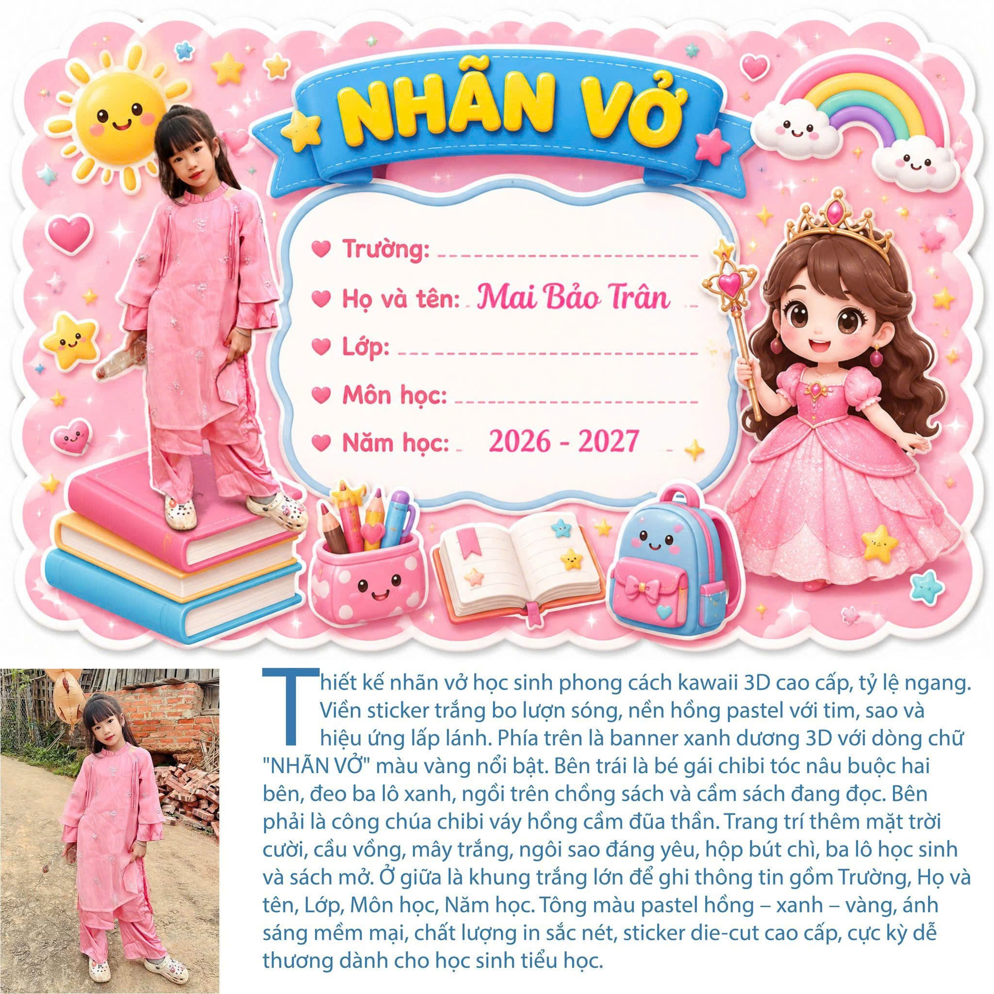 Câu lệnh làm nhãn vở trên ChatGPT miễn phí