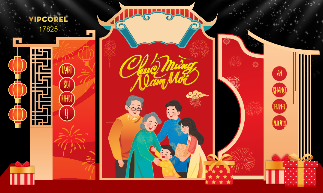 Market Chúc mừng năm mới 2026 file corel #402