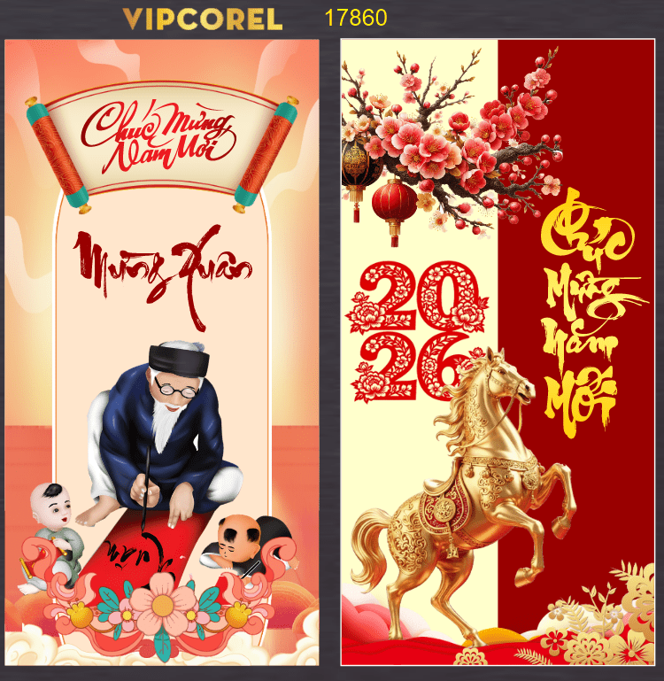 Market Chúc mừng năm mới 2026 file corel #435