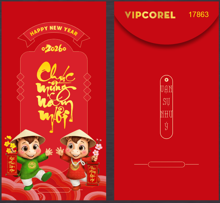 Market Chúc mừng năm mới 2026 file corel #438