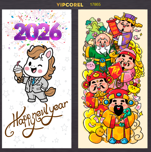Market Chúc mừng năm mới 2026 file corel #440