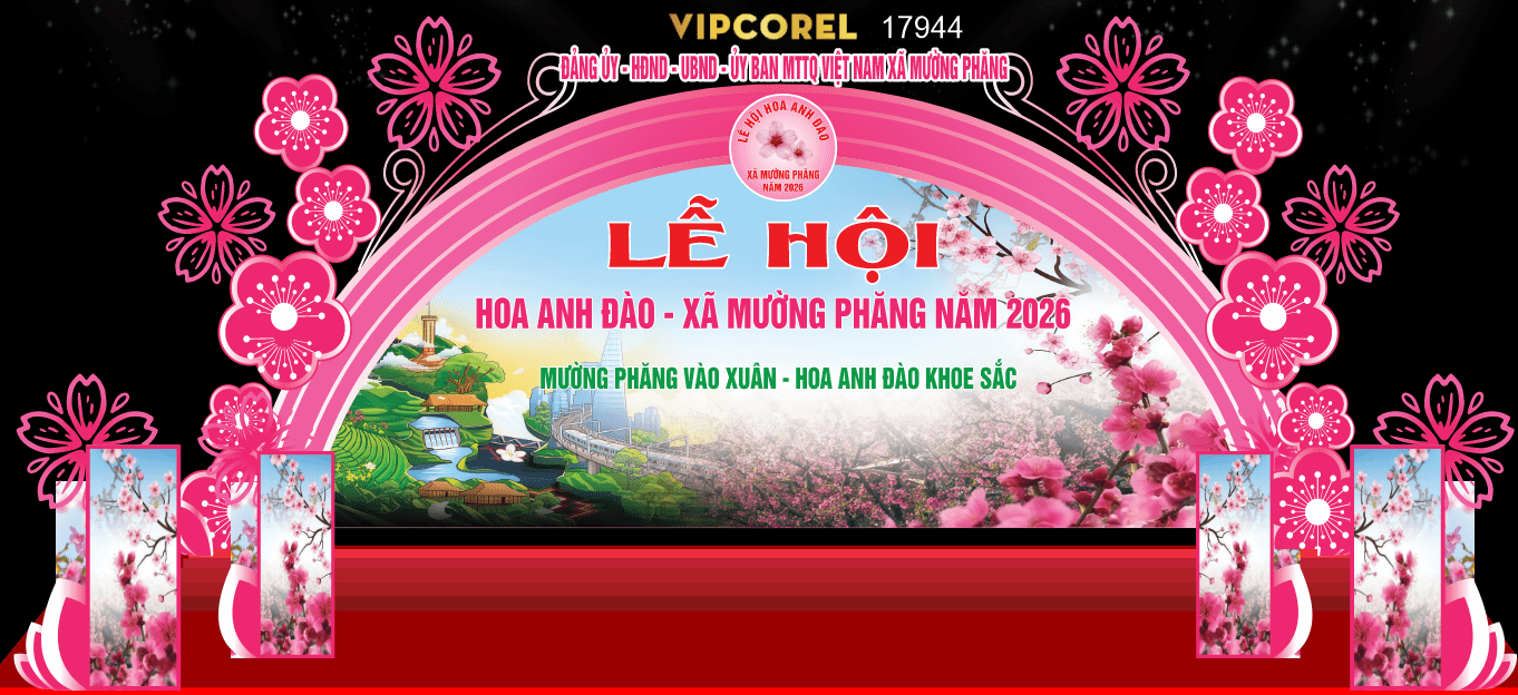 Backdrop Lễ hội Hoa Anh Đào 2026 file corel #5