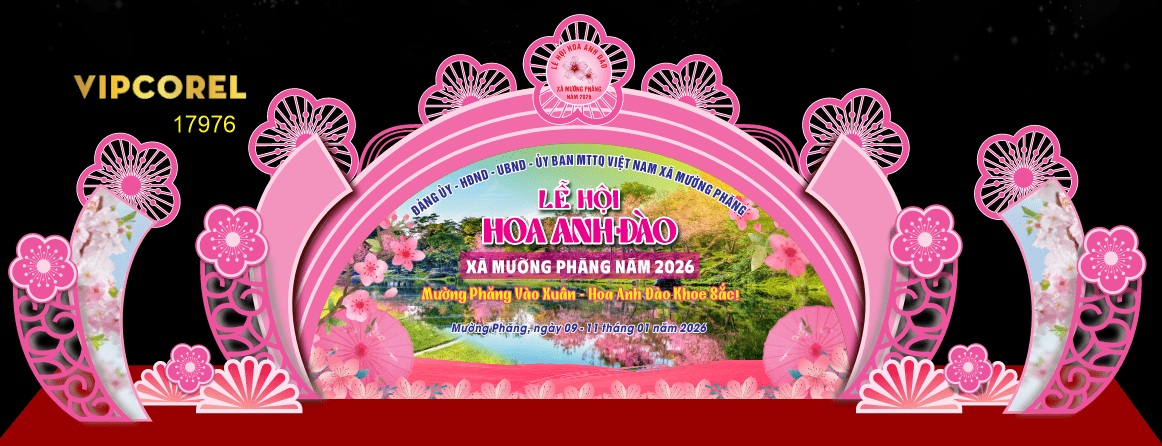 Backdrop Lễ hội Hoa Anh Đào 2026 file corel #7