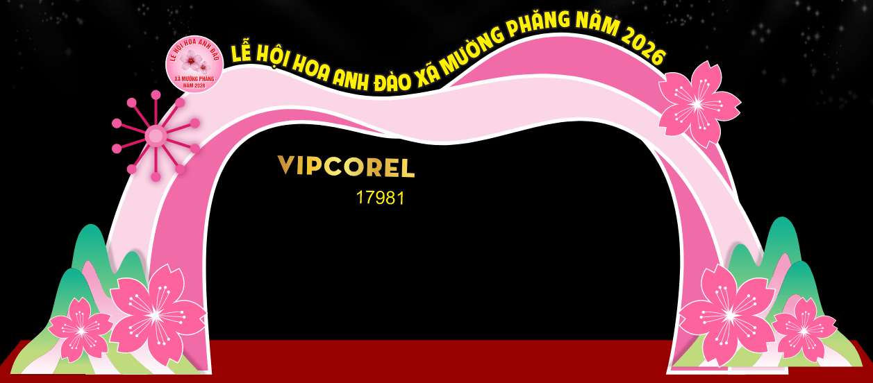 Backdrop Lễ hội Hoa Anh Đào 2026 file corel #12