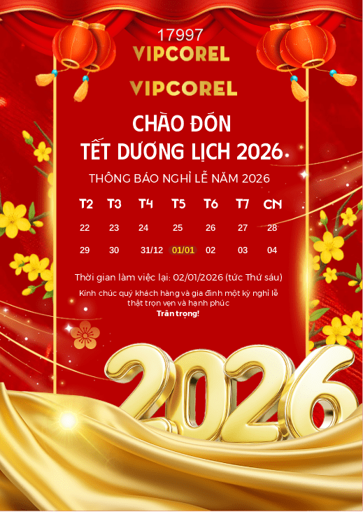 Poster thông báo nghỉ tết dương lịch 2026