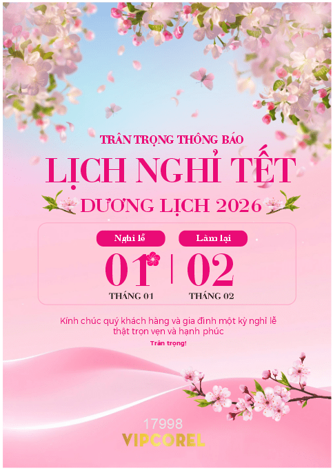 Poster thông báo nghỉ tết dương lịch 2026 #2
