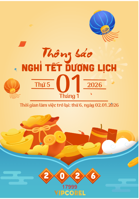 Poster thông báo nghỉ tết dương lịch 2026 #3