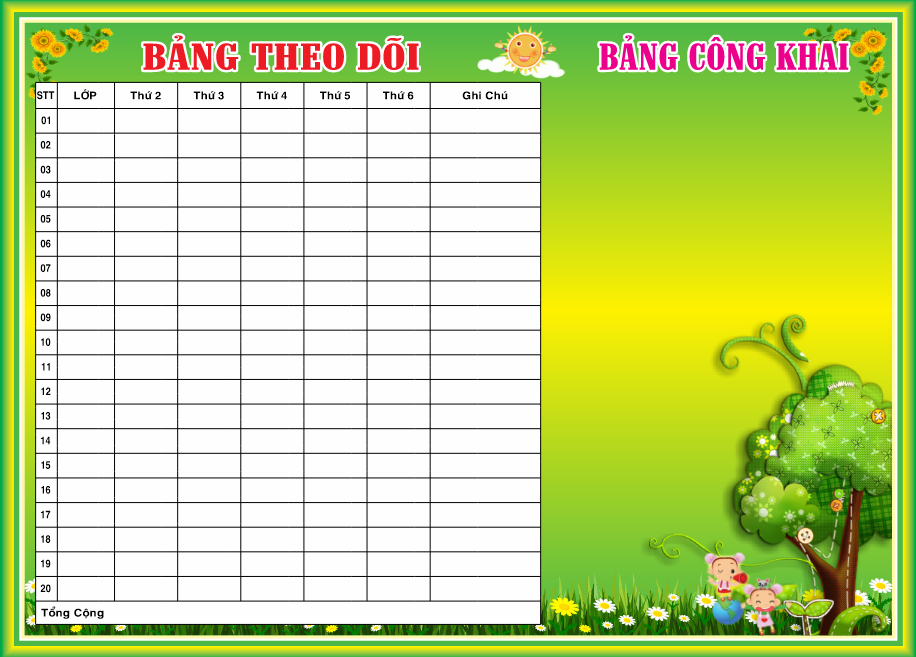 BẢNG THEO DÕI - BẢNG CÔNG KHAI file corel x7