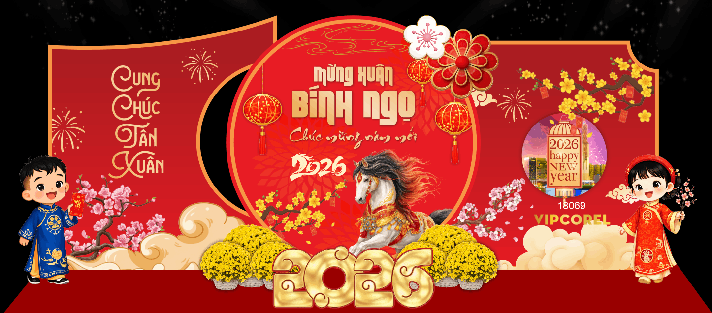 Market Chúc mừng năm mới 2026 file corel #541