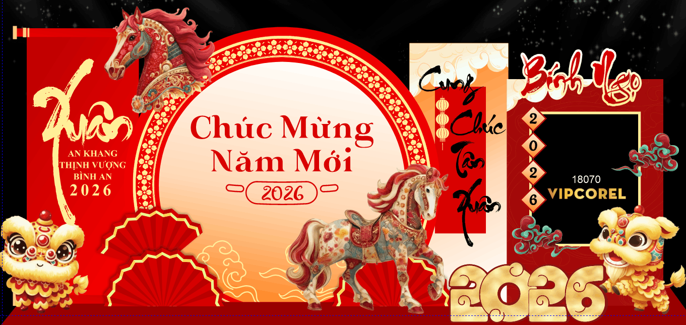 Market Chúc mừng năm mới 2026 file corel #542