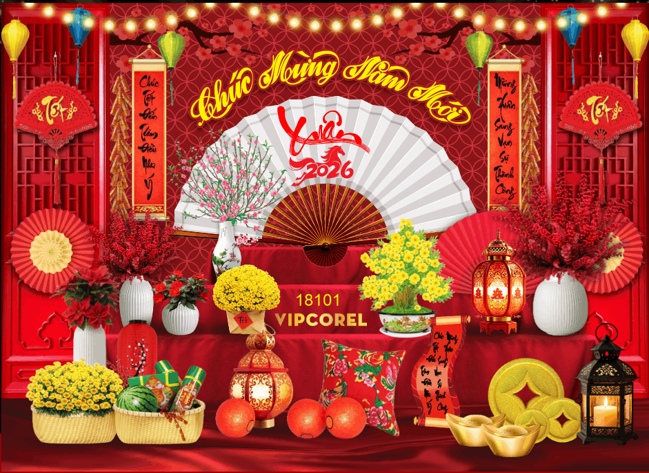 Market Chúc mừng năm mới 2026 file corel #544