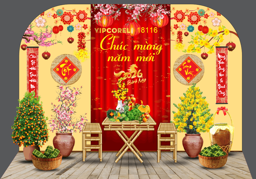 Market Chúc mừng năm mới 2026 file corel #559