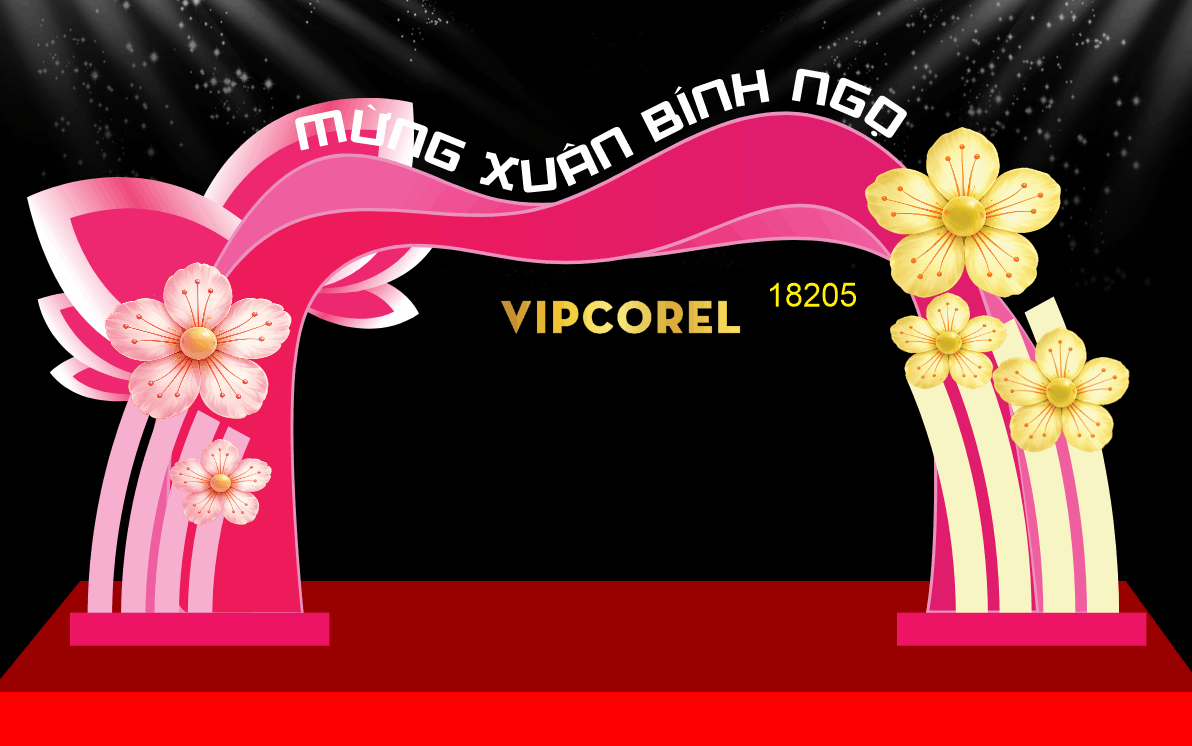 Mẫu trang trí cổng mừng xuân Bính Ngọ