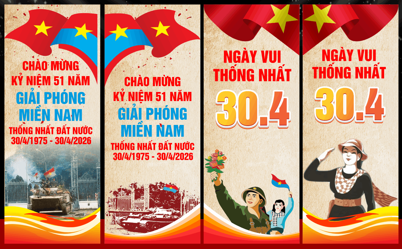 Pano chào mừng kỷ niệm 51 năm giải phóng miền Nam