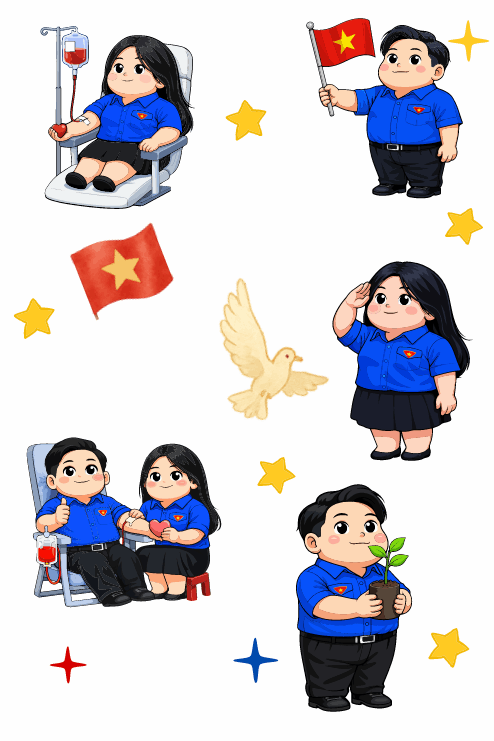 Mẫu chibi Đoàn 26-3 kỷ niệm 95 năm thành lập