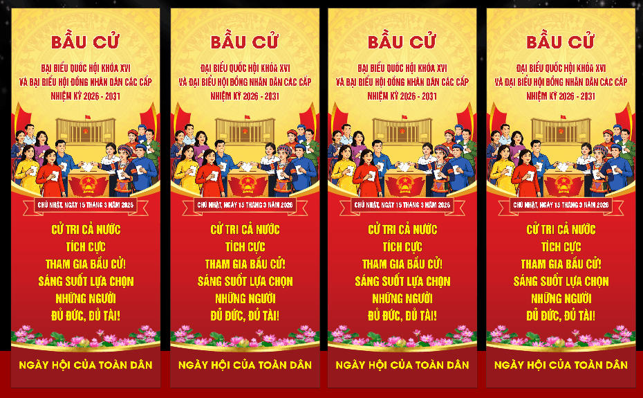 Phướn thả Bầu cử quốc hội khóa XVI 2026