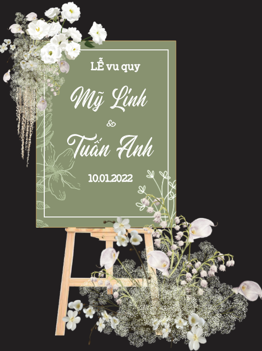 Bảng tên cô dâu chú rể để cổng wedding welcome #8