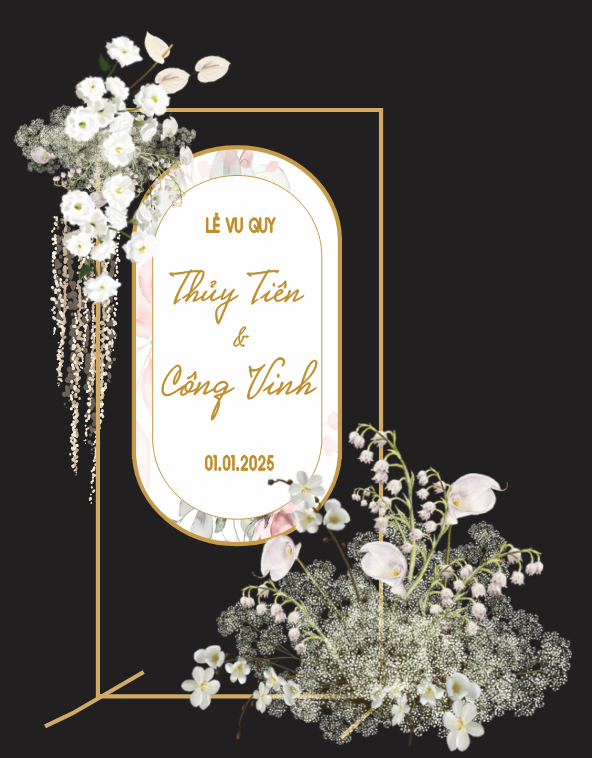 Bảng tên cô dâu chú rể để cổng wedding welcome #9