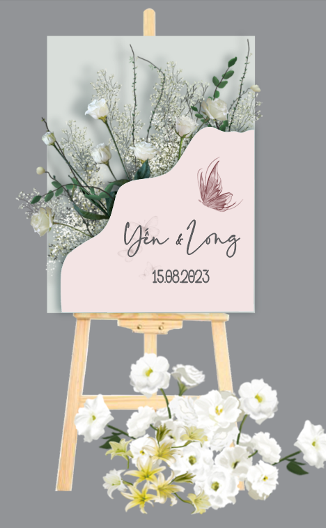Bảng tên cô dâu chú rể để cổng wedding welcome #11