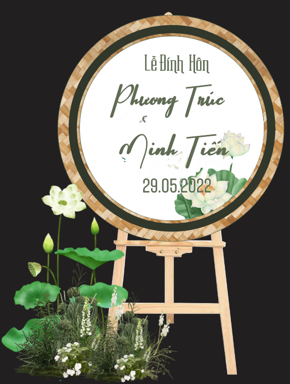Bảng tên cô dâu chú rể để cổng wedding welcome #14