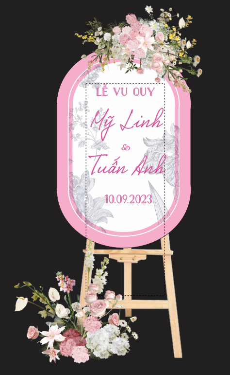 Bảng tên cô dâu chú rể để cổng wedding welcome #15