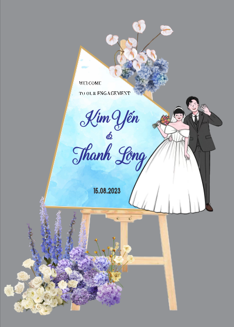 Bảng tên cô dâu chú rể để cổng wedding welcome #20