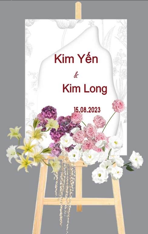 Bảng tên cô dâu chú rể để cổng wedding welcome #21
