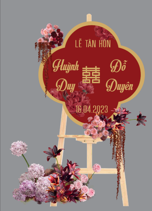 Bảng tên cô dâu chú rể để cổng wedding welcome #22