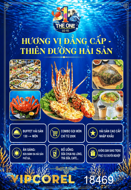 Biển vẫy Hải sản The One Cô Tô file corel x7