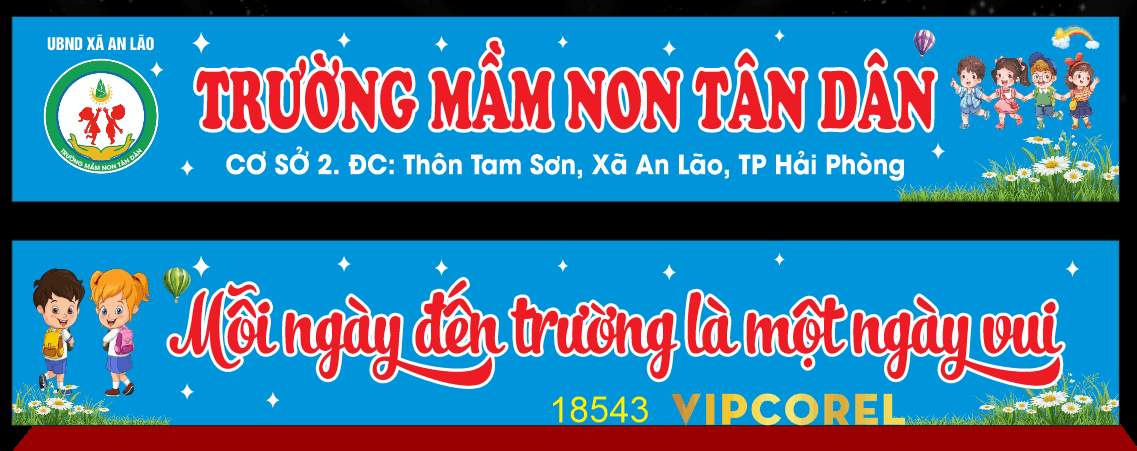 Bảng biển cổng trường mầm non Tân Dân 2 mặt